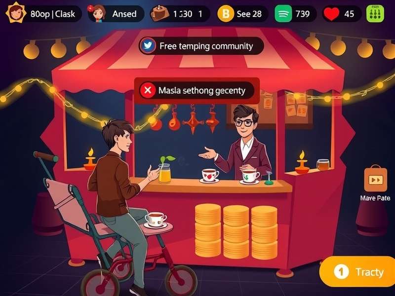 Masala Chai Maestros gameplay screenshot showing a virtual chai stall