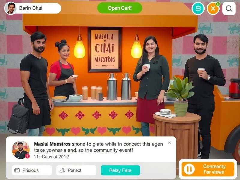 Masala Chai Maestros community event with players holding chai cups